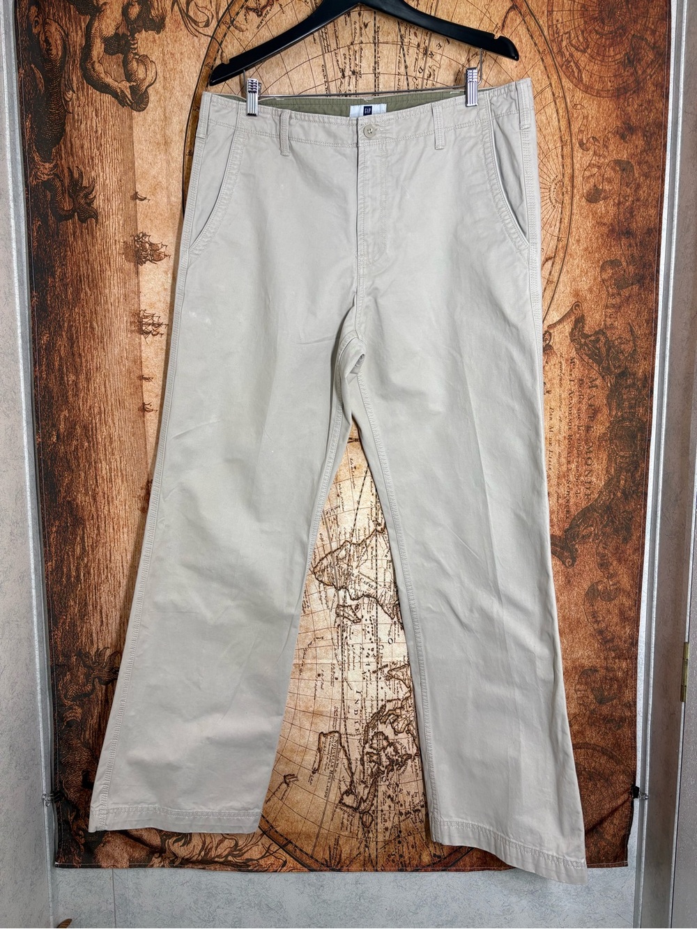 Gap Jeans Vintage Y2K Loose Boot Fit Khaki Grunge Mens 38x34 Skater Baggy Pants